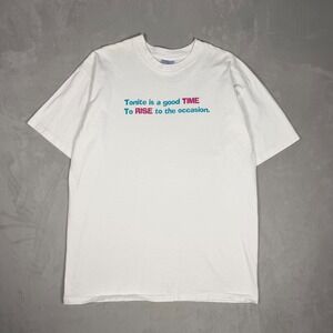 90s Mens All Sport Rise To The Occasion Graphic T-Shirt White XL
